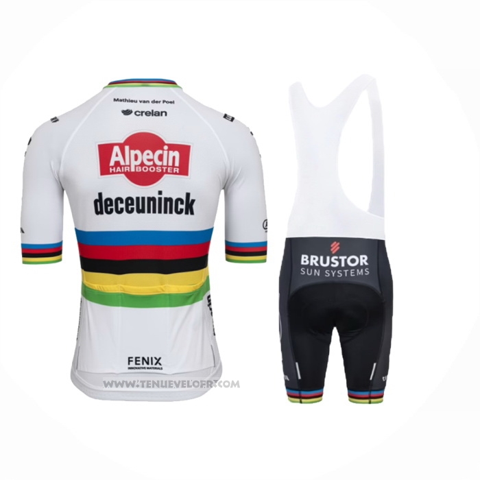 2024 Maillot Cyclisme Alpecin Deceuninck Blanc Manches Courtes Et Cuissard